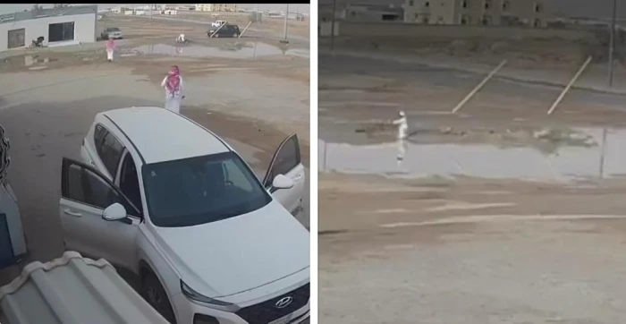 طفل يسقط في حفرة مغمورة بالمياه في حائل والشجاعة تنقذه في اللحظة الأخيرة