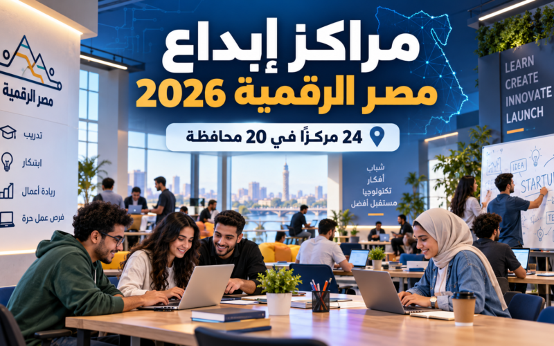 مراكز إبداع مصر الرقمية 2026 و24 مركزًا في 20 محافظة