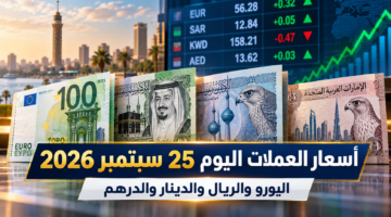 أسعار العملات اليوم 25 سبتمبر 2026 في مصر - اليورو والريال والدينار والدرهم