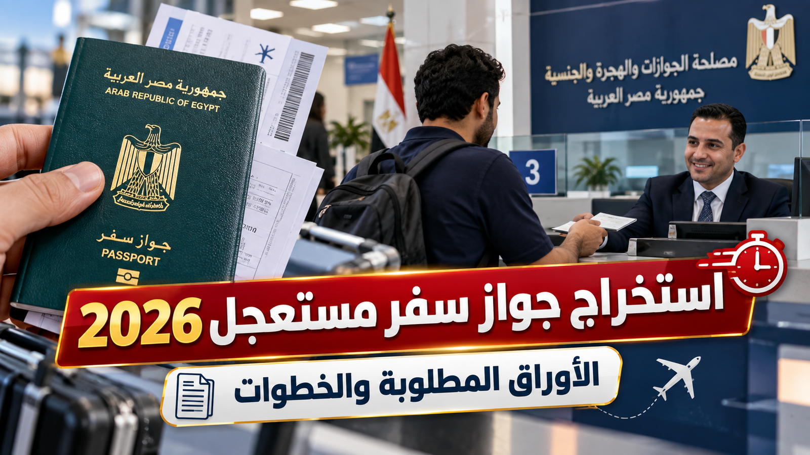 استخراج جواز سفر مستعجل 2026.. الأوراق المطلوبة والرسوم وموعد الاستلام