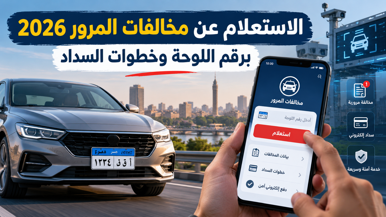 الاستعلام عن مخالفات المرور 2026 برقم اللوحة.. الرابط الرسمي وخطوات السداد الإلكتروني