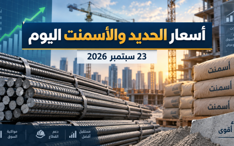 أسعار الحديد والأسمنت اليوم 23 سبتمبر 2026 في مصر