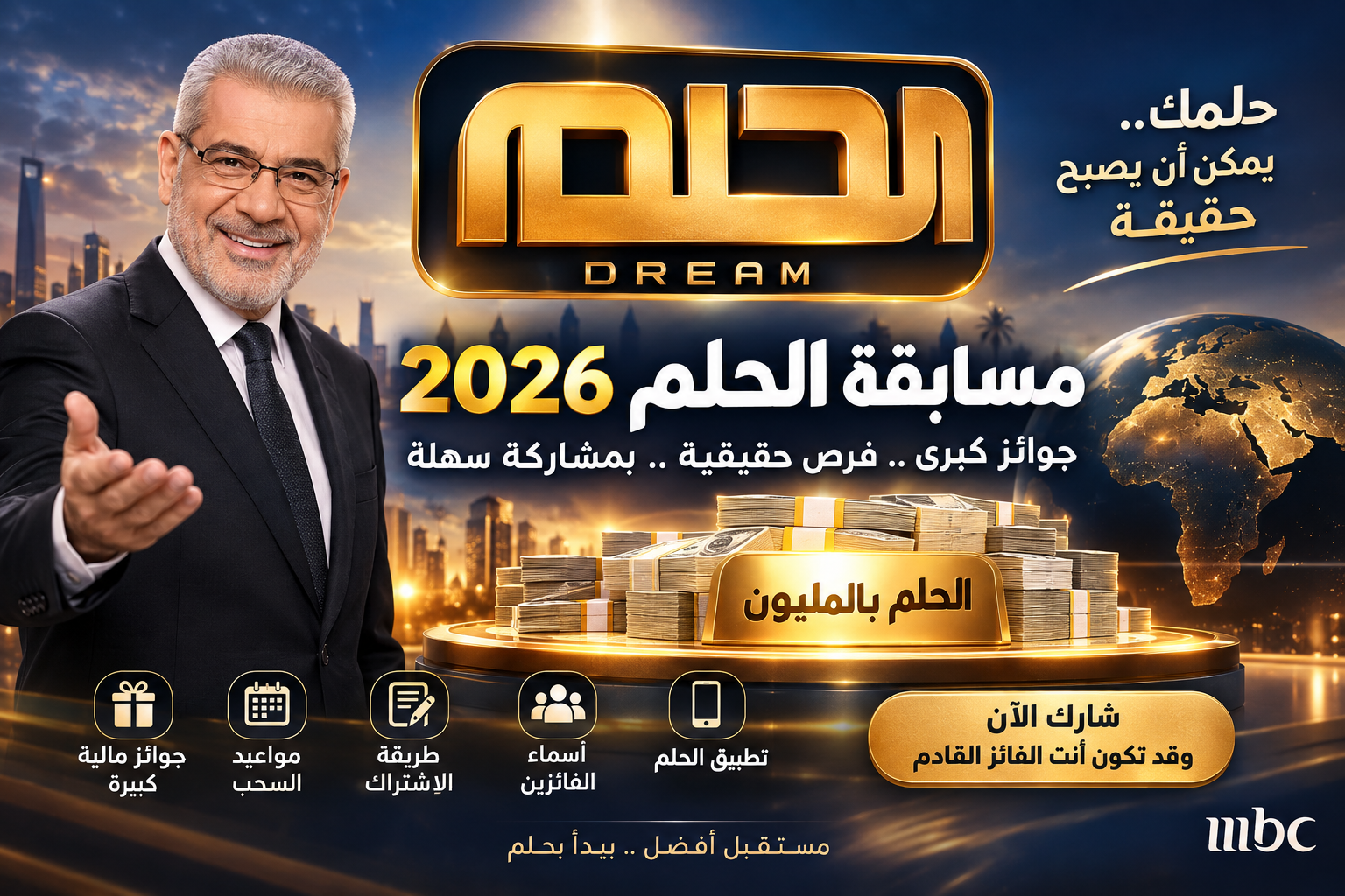 مسابقة الحلم 2026.. طريقة الاشتراك والجوائز ومواعيد السحب وأسماء الفائزين