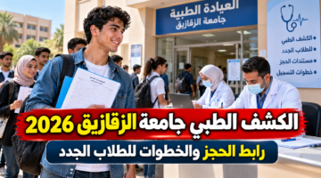 حجز الكشف الطبي جامعة الزقازيق 2026 والرابط والخطوات للطلاب الجدد