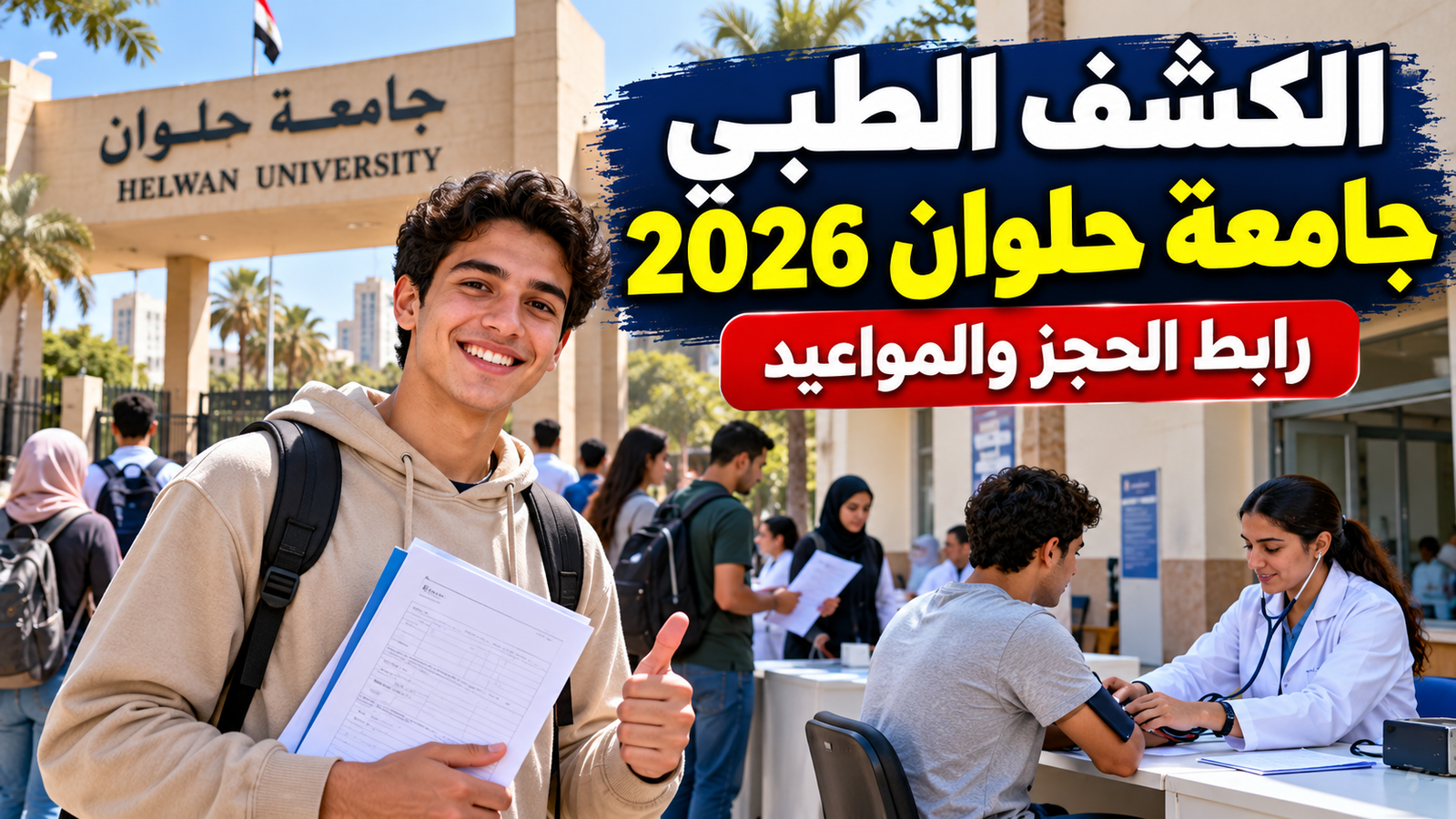 حجز الكشف الطبي جامعة حلوان 2026.. الرابط والمواعيد وخطوات التسجيل