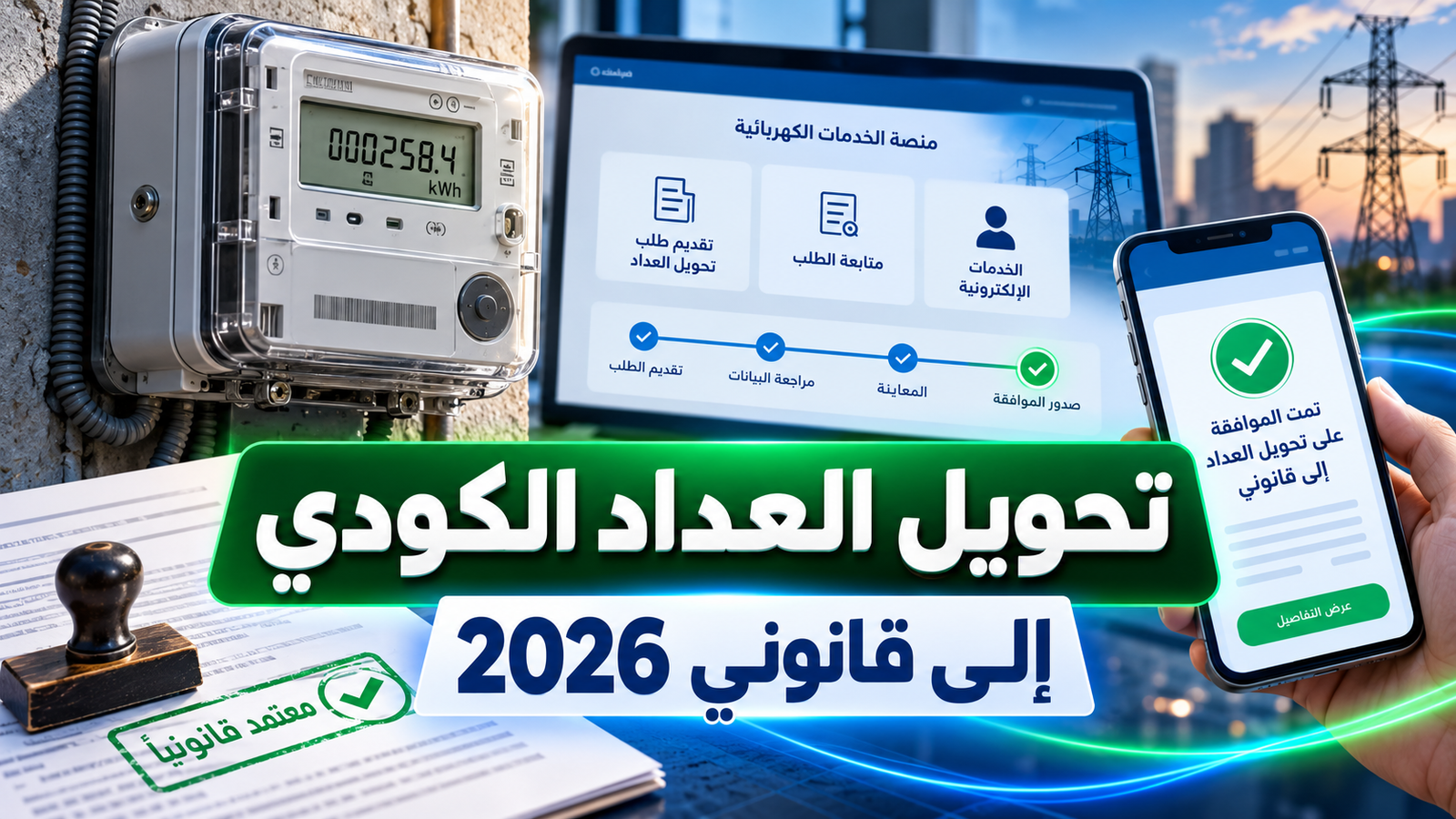 تحويل العداد الكودي إلى قانوني 2026.. رابط المنصة والشروط والخطوات بعد عودة الخدمة