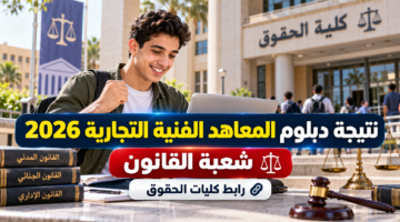 نتيجة دبلوم المعاهد الفنية التجارية 2026 شعبة القانون ورابط كليات الحقوق