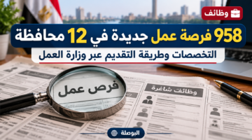 958 فرصة عمل جديدة في 12 محافظة والتخصصات وطريقة التقديم عبر وزارة العمل 2026
