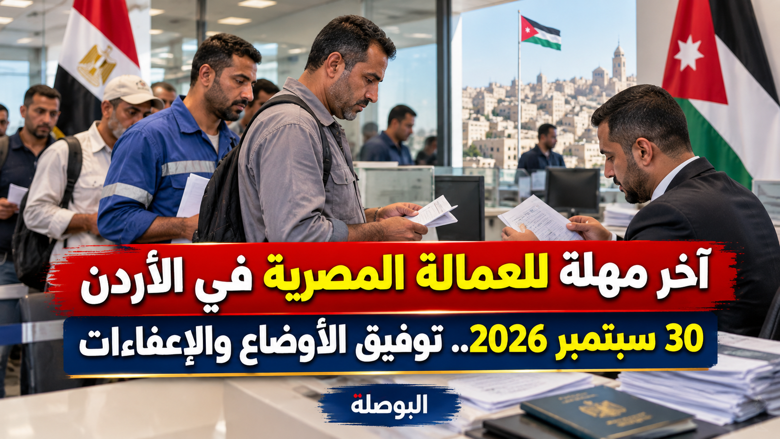 اليوم آخر مهلة لتوفيق أوضاع العمالة المصرية في الأردن.. الإعفاءات وما يحدث بعد 30 سبتمبر