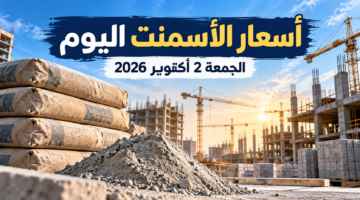 أسعار الأسمنت اليوم الجمعة 2 أكتوبر 2026 في مصر وسعر طن الأسمنت