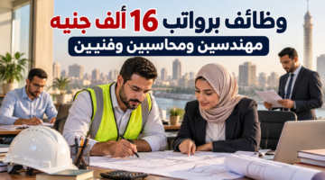 وظائف وزارة العمل 2026 للمهندسين والمحاسبين والفنيين برواتب تصل إلى 16 ألف جنيه