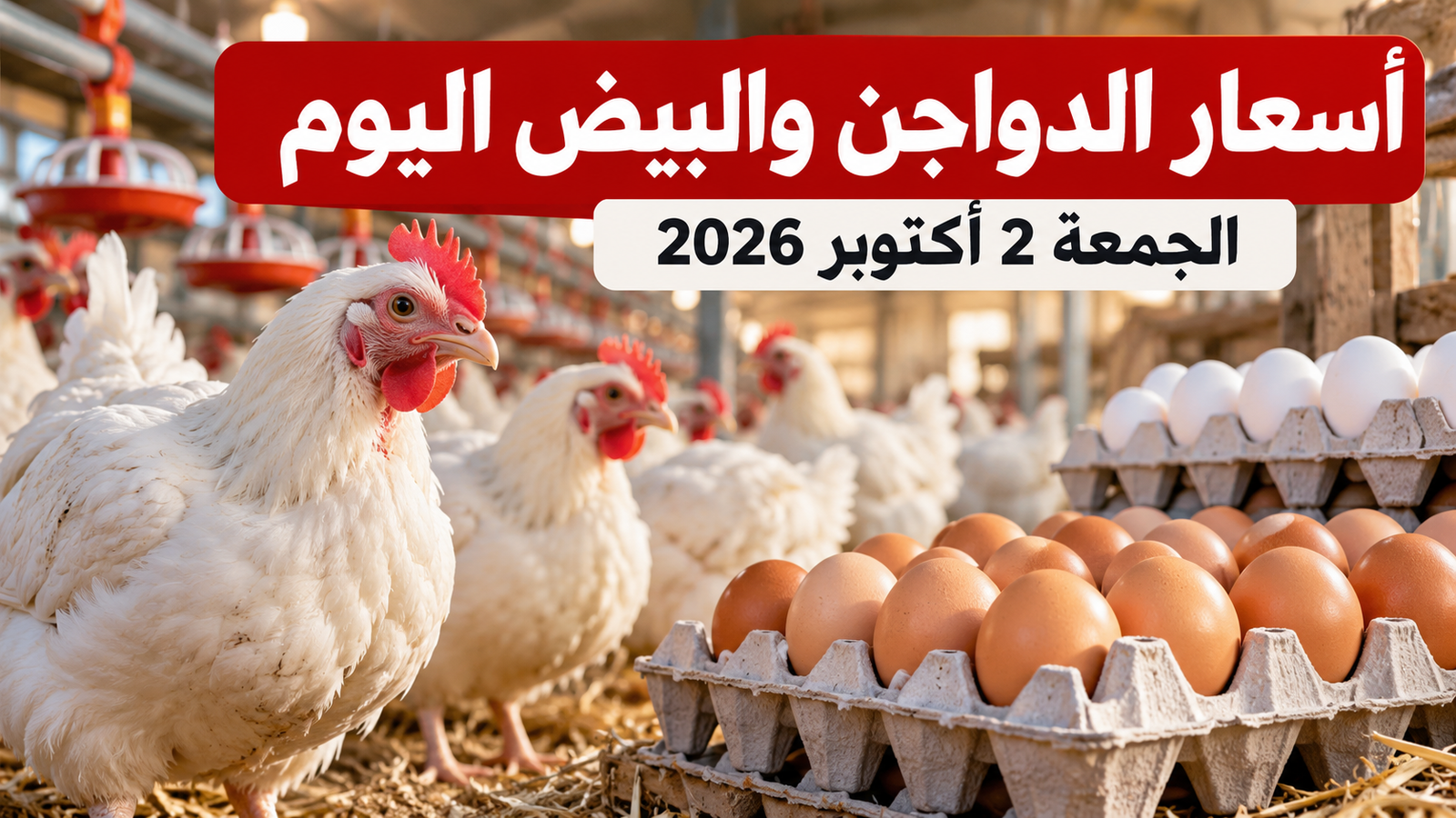 أسعار الدواجن والبيض اليوم الجمعة 2 أكتوبر 2026.. آخر سعر رسمي متاح بالأسواق