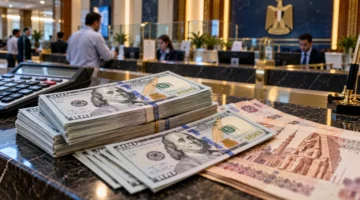 دولارات وأوراق نقدية مصرية داخل بنك – صورة تعبيرية عن سعر الدولار اليوم