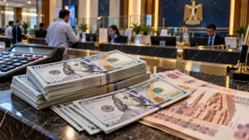 دولارات وأوراق نقدية مصرية داخل بنك – صورة تعبيرية عن سعر الدولار اليوم