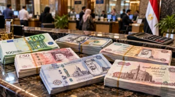 عملات ورقية متنوعة في مصرف – صورة تعبيرية عن أسعار العملات اليوم في مصر