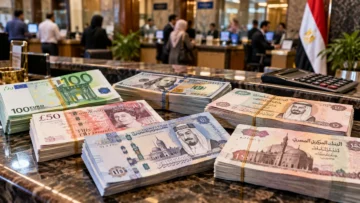 عملات ورقية متنوعة في مصرف – صورة تعبيرية عن أسعار العملات اليوم في مصر