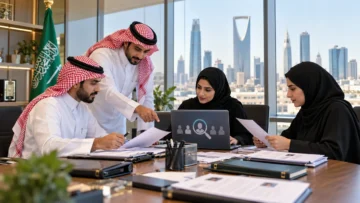 مهنيون سعوديون داخل مكتب موارد بشرية – صورة تعبيرية عن توطين 69 مهنة إدارية