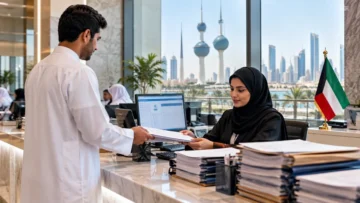مراجعة مستندات توظيف في مكتب حكومي كويتي – صورة تعبيرية عن ترشيحات ديوان الخدمة المدنية