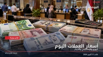 عملات عربية وأجنبية متنوعة بجوار حاسبة – أسعار العملات في مصر الأحد 11 أكتوبر 2026