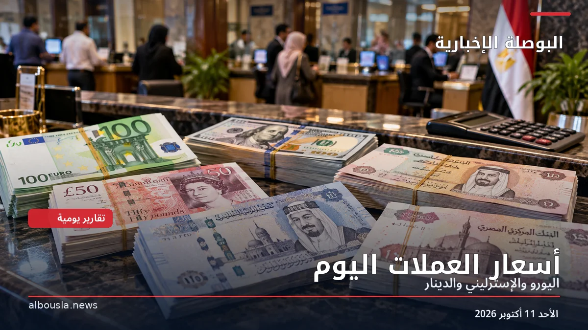 أسعار العملات اليوم الأحد 11 أكتوبر 2026 في مصر.. اليورو والإسترليني والدينار والدرهم