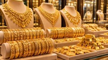 مشغولات وسبائك ذهب داخل محل صاغة – سعر الذهب اليوم الاثنين 12 أكتوبر 2026 في مصر