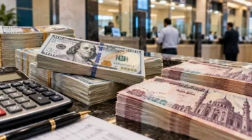 دولارات أمريكية في مكتب صرف مصرفي – سعر الدولار اليوم الاثنين 12 أكتوبر 2026 بالبنوك