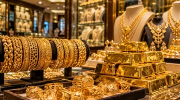 سبائك ومشغولات ذهب في محل صاغة – سعر الذهب اليوم الثلاثاء 13 أكتوبر 2026 وعيار 21 في مصر