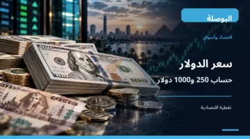 دولارات أمريكية وجنيهات مصرية في صورة توضيحية لسعر الدولار في بنك مصر