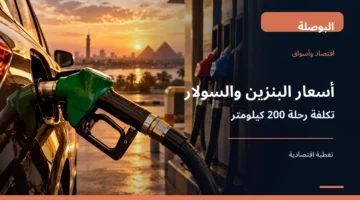 مضخة وقود لسيارة ضمن تقرير أسعار البنزين والسولار وتكلفة الرحلة