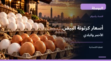 كرتونة بيض أبيض وبني في صورة توضيحية لأسعار البيض الأحمر والبلدي