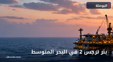 منصة حفر غاز طبيعي بالبحر المتوسط في صورة توضيحية لبئر نرجس 2