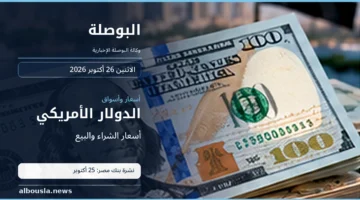 صورة توضيحية للدولار الأمريكي وسعره مقابل الجنيه المصري في متابعة 26 أكتوبر 2026