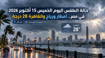 حالة الطقس اليوم الخميس 15 أكتوبر 2026