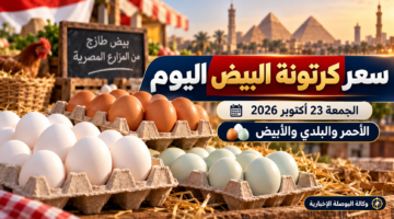 كرتونة البيض الأحمر والأبيض والبلدي - أسعار الجمعة 23 أكتوبر 2026