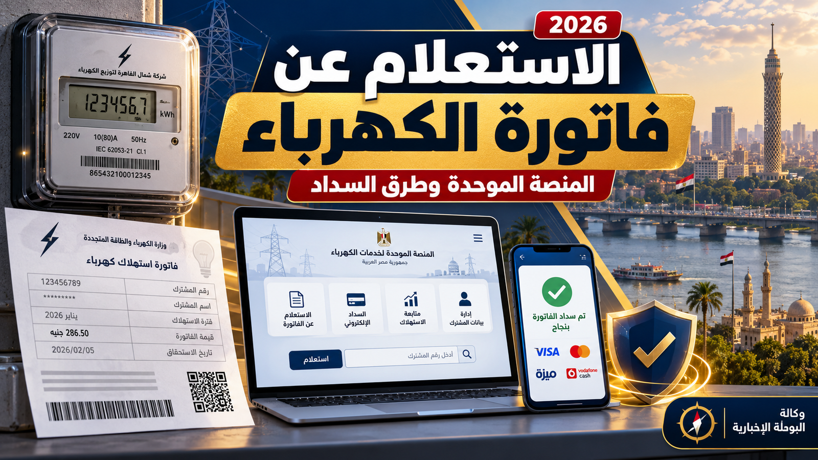 الاستعلام عن فاتورة الكهرباء في مصر 2026.. خطوات المنصة الموحدة وطرق السداد الآمنة