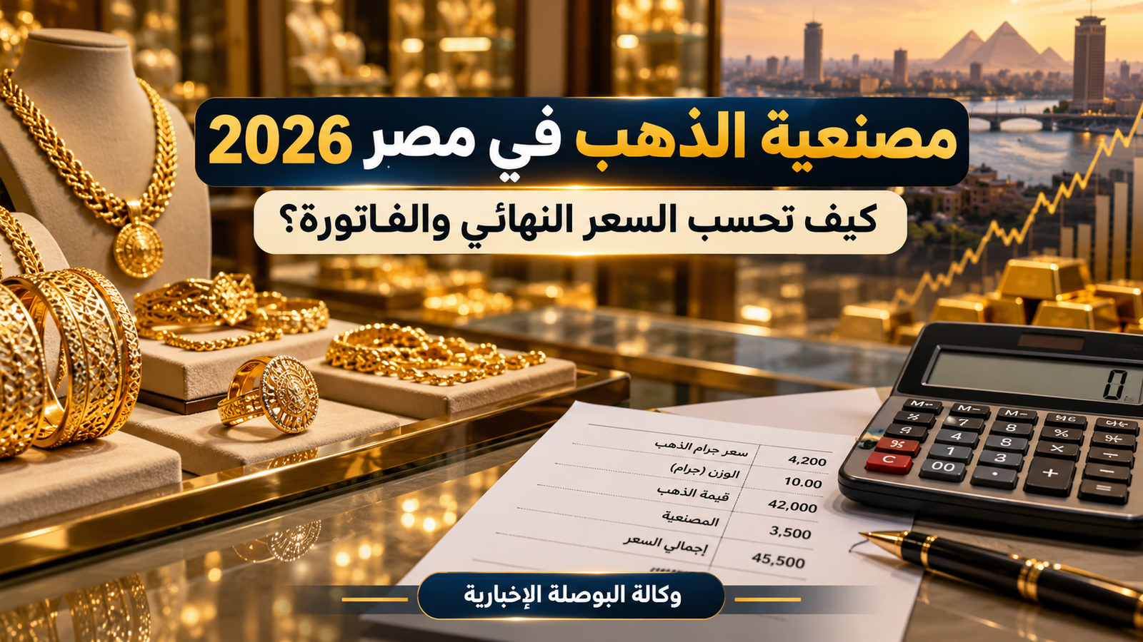 مصنعية الذهب في مصر 2026.. كيف تحسب السعر النهائي للجرام والفاتورة قبل الشراء؟