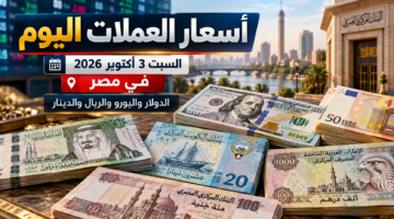 أسعار العملات اليوم السبت 3 أكتوبر 2026 في مصر والدولار واليورو والريال والدينار