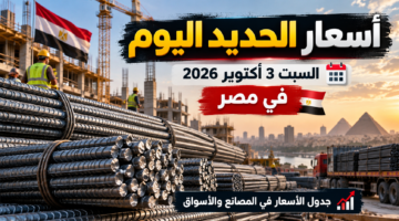 أسعار الحديد اليوم السبت 3 أكتوبر 2026 في مصر وسعر حديد عز والاستثماري
