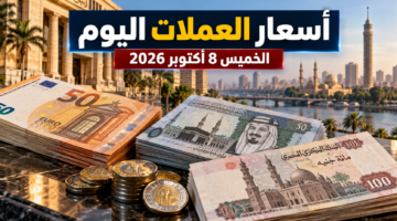 أسعار العملات اليوم الخميس 8 أكتوبر 2026 في مصر واليورو والريال والدينار والدرهم