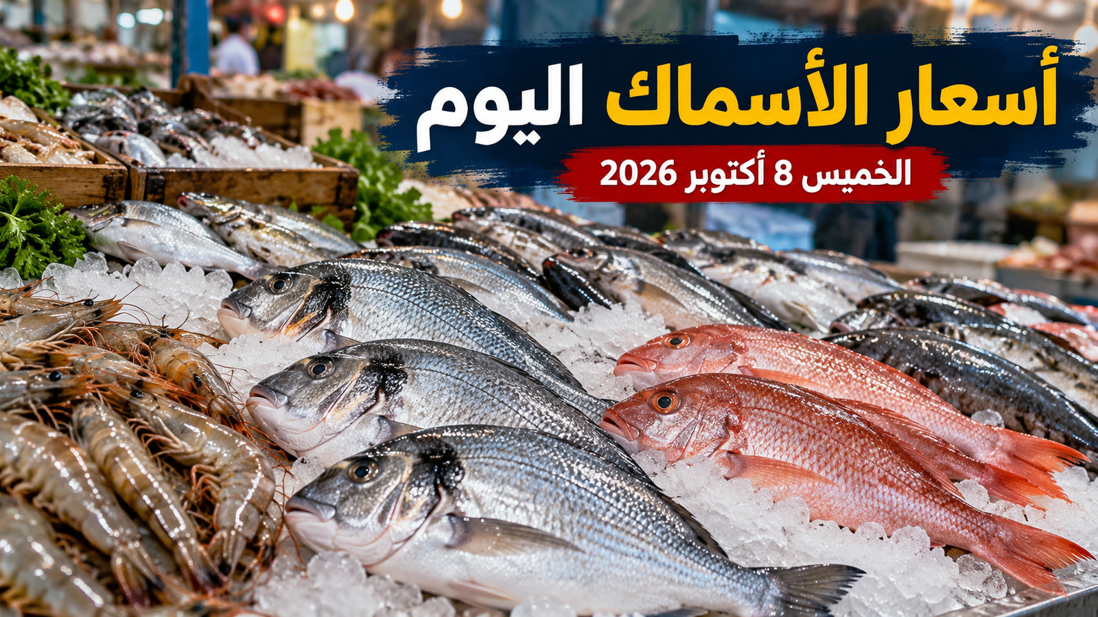 أسعار الأسماك اليوم الخميس 8 أكتوبر 2026 في سوق العبور والبلطي والبوري والجمبري