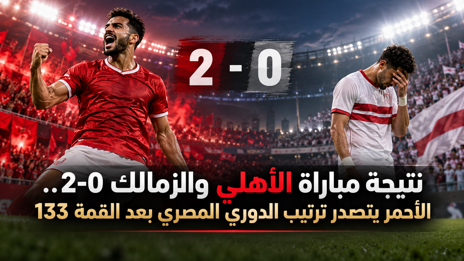 نتيجة مباراة الأهلي والزمالك 2-0.. الأحمر يتصدر ترتيب الدوري المصري بعد القمة 133